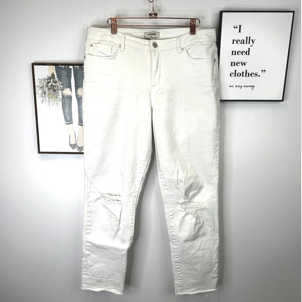 Haute Hippie Tribe White Distressed 5 Pocket Jeans SZ 12